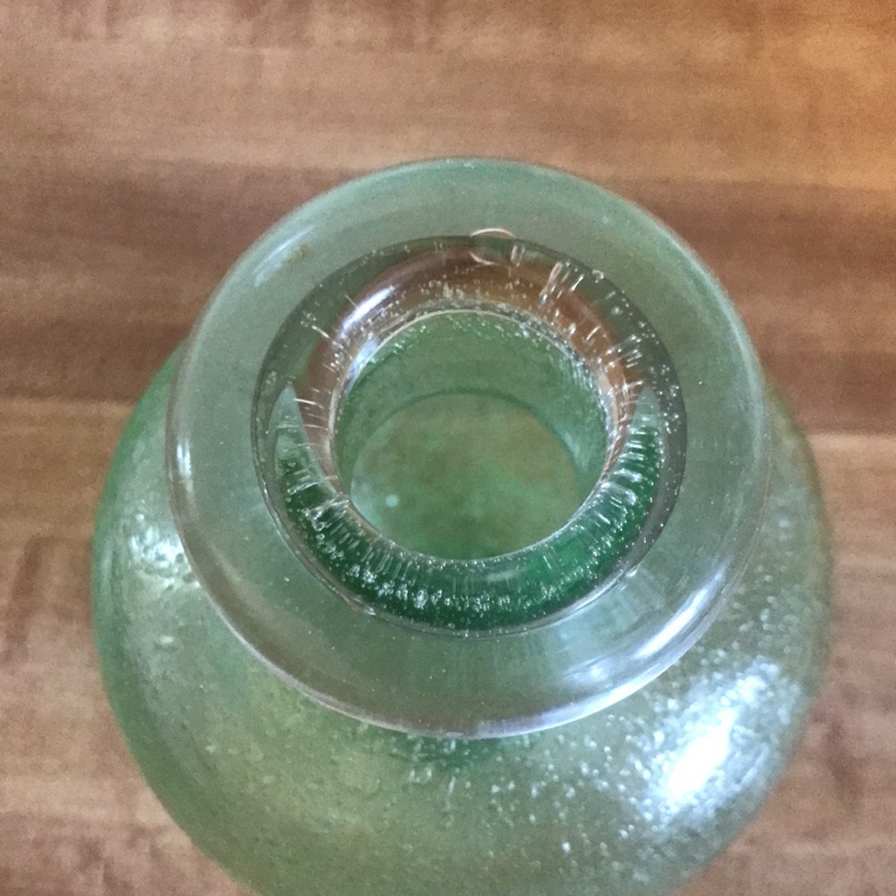 Vintage Green Pulgosso Murano Decanter with Mushroom Stopper - Picture 7 of 9